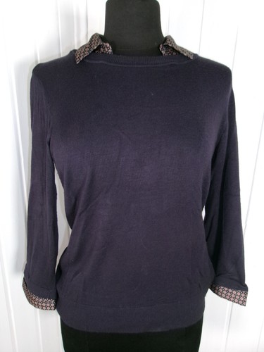 Pull bleu marine chemisier - , à