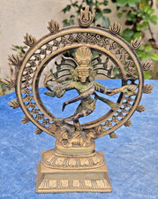 Belle statue ancienne DE SHIVA NATARAJA en BRONZE MASSIF / ROI DE LA DANSE