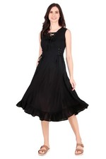 Robe sans manches à volants à lacets paysanne pirate médiévale Renaissance