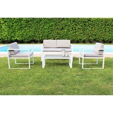 SALON DE JARDIN BLANC CANAPÉ