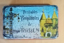 ancienne boîte en métal - publicité - véritables bergamotes de Nancy -