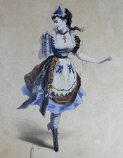 Estampe couleurs CABARETIERE Composée par Robin Ancienne Maison Martinet 1869