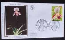 Enveloppe Premier Jour 2005 Série Fleurs Orchidées N° 3763 FDC Paris Soie