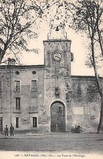 CPA 66 ESTAGEL TOUR DE L'HORLOGE