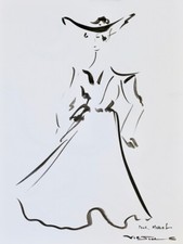 Claude VIETHO - Peinture originale - Aquarelle - Elégante 1