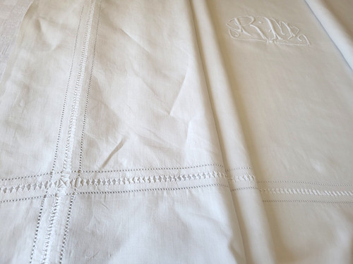 N17 ancien drap fil lin - ancien,