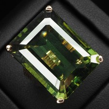 Bague en or vanille en argent sterling 925 tourmaline verte forêt...