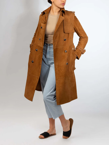 Trench femme cuir - trench, en