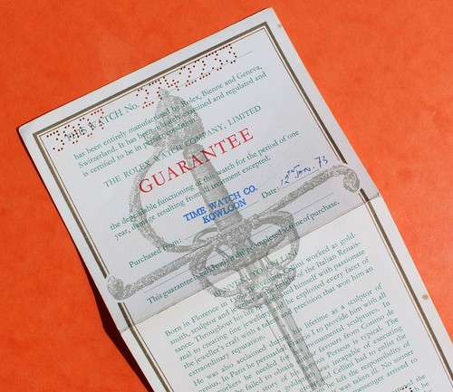 Rolex garantie 1973 montres - rolex,
