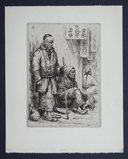 Frantisek SIMON 1929 Quartier chinois Gravure originale eau-forte Byblis Asie