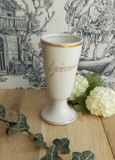ANCIEN MAZAGRAN BRULOT TASSE CAFE  PORCELAINE BLANCHE DORE PUBLICITAIRE EPICERIE