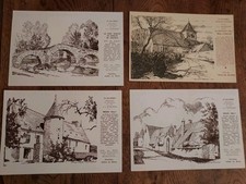 Lot cartes postales gravure - 4,