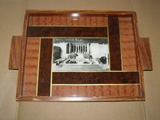 Plateau bois et verre Art