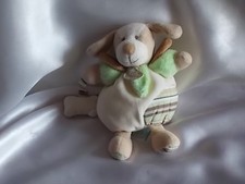 Doudou chien boule et son os, écru, vert, Doudou et compagnie (cie)