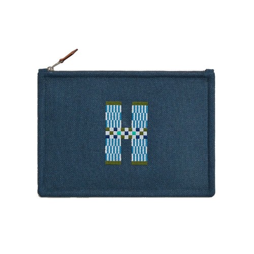 Hermes étui plat natte - h,
