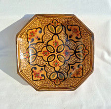 JOLIE PLAT EN CERAMIQUE NABEUL ARFAOUI, POTERIE TUNISIENNE, PEINT À LA MAIN, TBE