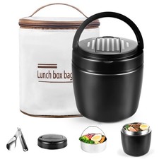 Lunch Box Isotherme 1,2L. Double paroi inox. Thermos Alimentaire Chaud avec C...