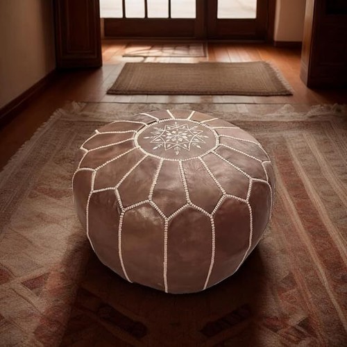 Pouf marocain cuir - pouf,