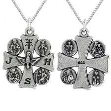 Argent Sterling 4 Way Croix de