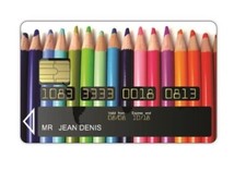 Stickers Carte Bancaire Decoratif Motif CRAYONS