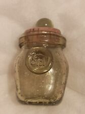 Bocal Biot Vintage en Verre Soufflé avec Bulles Couvercle Liege