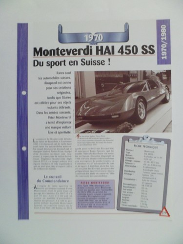 Carte fiche auto - auto, monteverdi