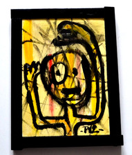 P12, peinture acrylique sur bois, état neuf, Pop Art, 34 x 25 cm