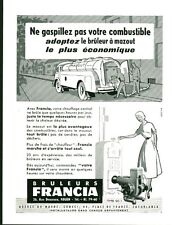 Publicité ancienne bruleurs à mazout FRANCIA 1953 issue de magazine
