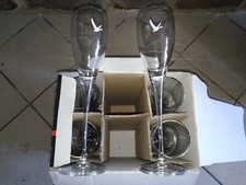 6 grands verres flûtes vodka grey goose en verre 17cl  oie 20cm no belvédère 