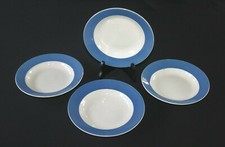 Lot de 4 assiettes creuses en faïence de Luneville KG modèle bleu crème ø 22 cm