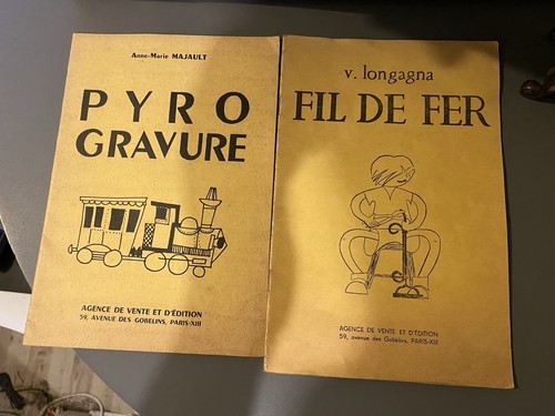 Lot ancien livre - lot, pyrogravure