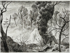 Fontaine ADOLPHE BEAUFRERE Gravure EAU FORTE Bretagne XX°