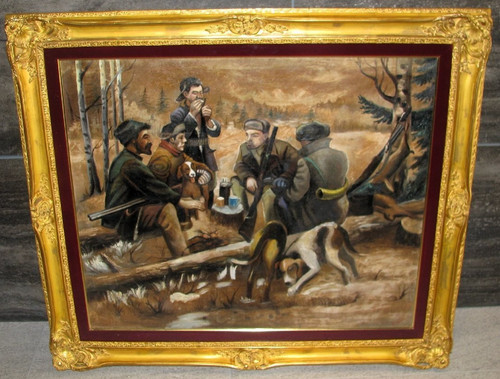 Grande peinture huile - à, l'huile