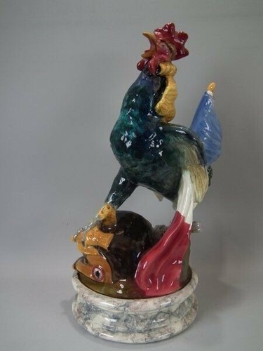 Rare coq majolique delphin - rare,