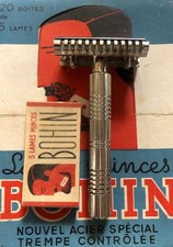 rasoir ancien ultra rare BOHIN FRANCE antique razor + 1 paquet lames