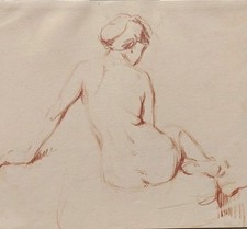 Dessin Sanguine Modèle Nue