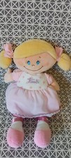 Doudou poupée chiffon couettes jaunes robe rose ballerine 30 cm Trudi