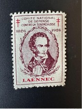 France 1926 Antituberculeux Tuberculose  Laënnec 1826 dentelé 4 côtés