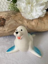 825⚜️ Ancien Jouet Figurine Pouet Phoque en Caoutchouc Made In France Long 15 Cm