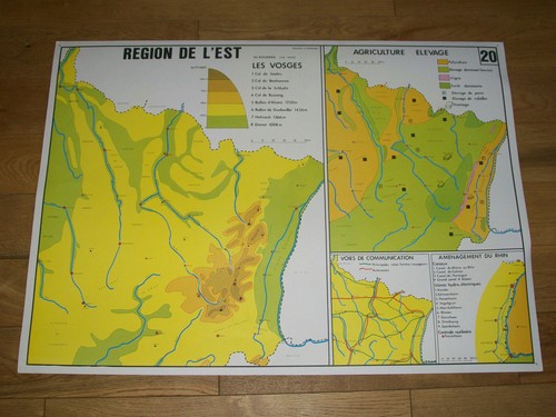 Ancien affiche carte scolaire - ancien,