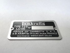Plaque constructeur LAMBRETTA