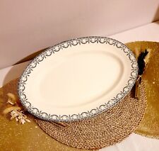 Plat Ovale en Faïence Terre de Fer des Salins - Décor Guirlandes Louis XVI