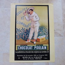 La PUBLICITE du CHOCOLAT ( POULAIN ) , AFFICHE ORIGINALE EXPO 1990 , 81 x 60 cm