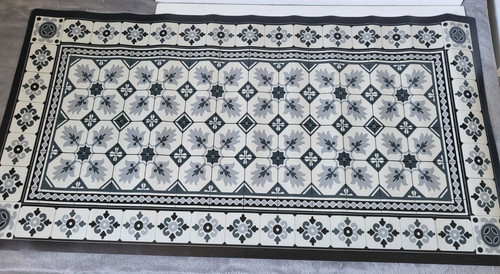 Tapis vinyle blanc gris - vinyle,