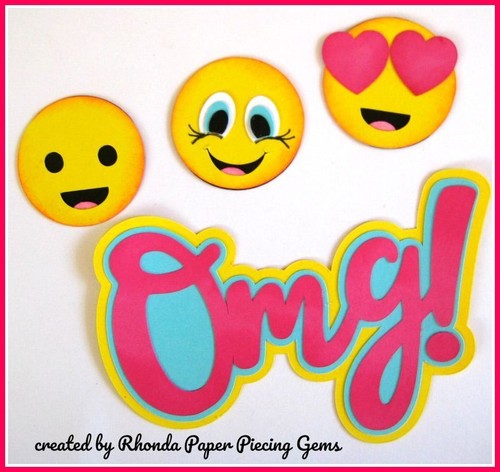 Emoji omg title paper piecing - title,