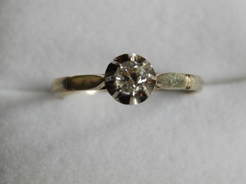 Bague ancienne blanc ct - or,