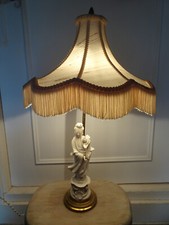 Lampe statue Guan Yin en porcelaine émaillée blanc de Chine XIXème - XXème