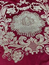 Remarquable Voile De Calice & Soie Début Du 19 Eme Siècle & Broderie & Liturgie