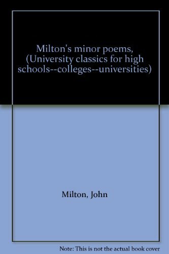 Milton minor poems - minor,