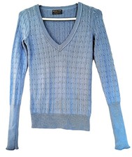 Polo pull homme bleu ciel en V